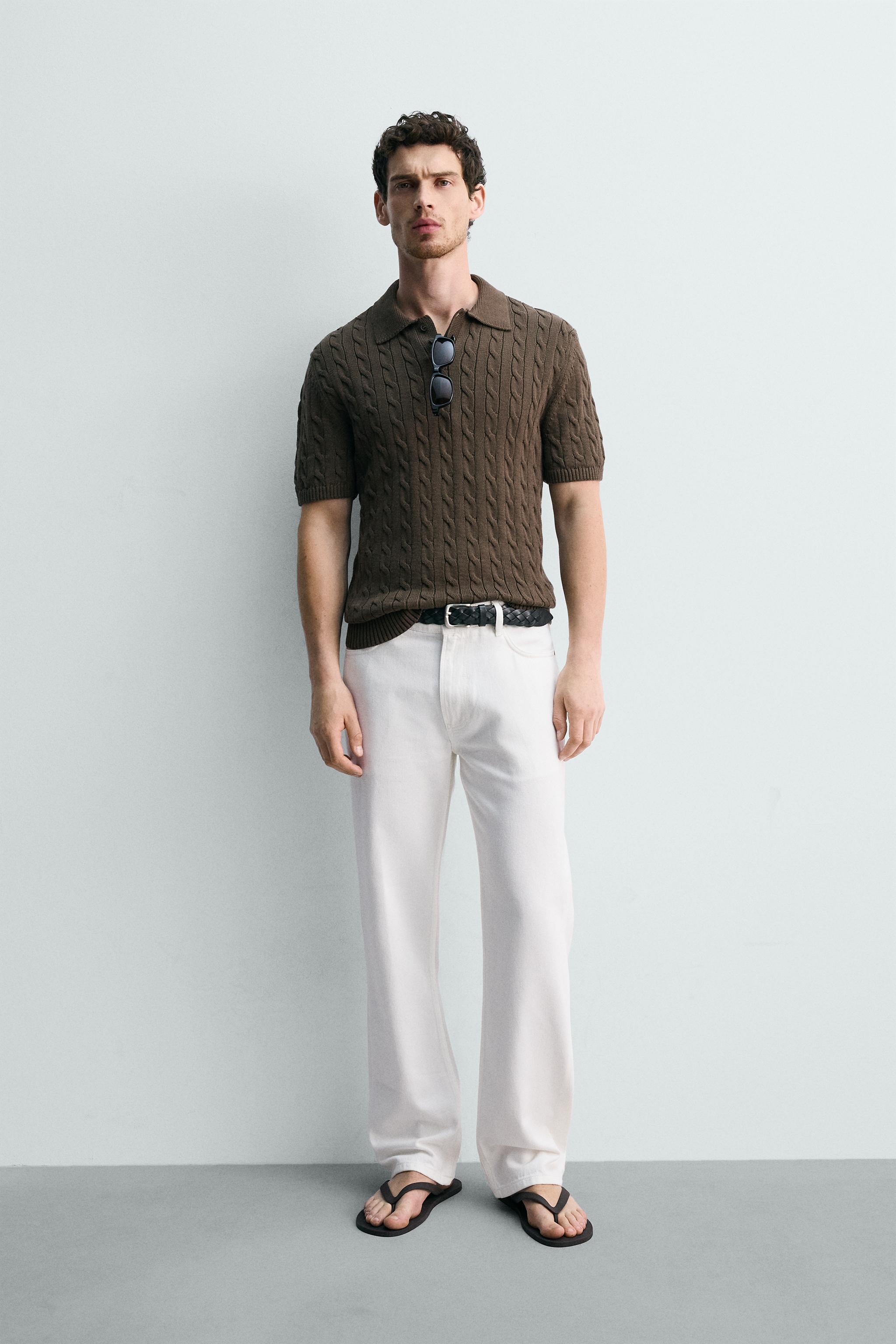 BRAIDED TEXTURED KNIT POLO